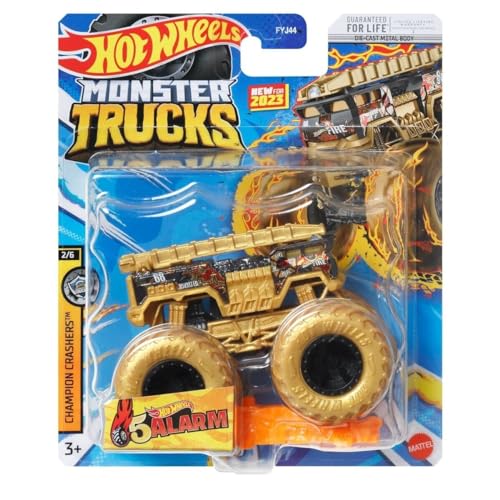 Hot Wheels Monster Trucks 5 Alarm, inklusive Connect und Crash Car [Gold] von Hot Wheels