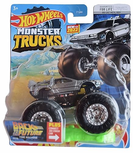 Hot Wheels Monster Trucks Back to The Future Time Machine, Connect and Crash Car von Hot Wheels