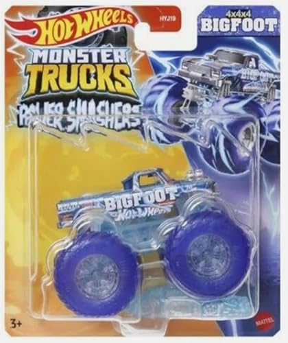 Hot Wheels Monster Trucks Bigfoot 2024 - Power Smashers 1:64 - Crushed Car Included von Hot Wheels