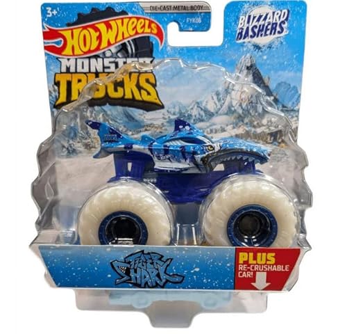 Hot Wheels Monster Trucks Blizzard Bashers Tiger Shark with re-Crushable car Hot Wheels Monster Trucks Blizzard Bashers Tiger Shark with re-Crushable car von Hot Wheels