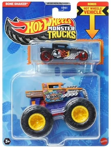 Hot Wheels Monster Trucks Bone Shaker Comic Edition mit Bonus Maßstab 1:64 Druckguss-Auto von Hot Wheels