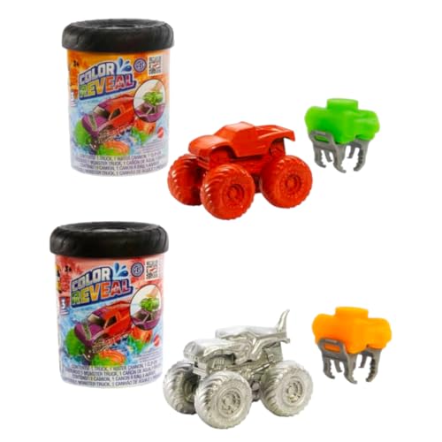 Hot Wheels Monster Trucks Color Reveal Kanister Water Blaster Battle Pack mit Mega Wrex und Race Ace (Koffer 2 Stück) von Hot Wheels