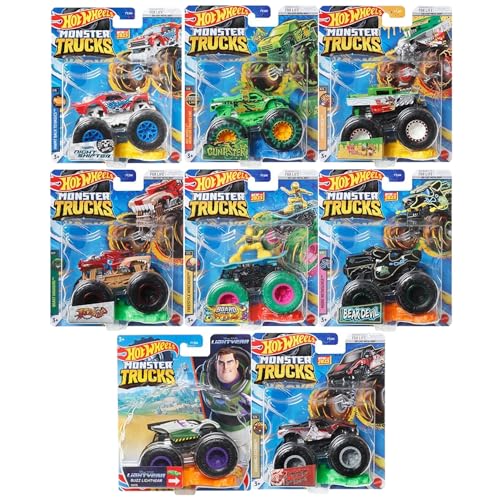 Hot Wheels Monster Trucks Connect and Crash Car Komplettset 8 Diecast Fahrzeuge mit Hotweiler, Buzz, Board Wild, Gunkster, Beardevil und mehr von FYJ44-995G Hot Wheels Monster Trucks Connect and Crash Car Komplettset 8 Diecast Fahrzeuge mit Hotweiler, Buzz, Board Wild, Gunkster, Beardevil und mehr von FYJ44-995G von Hot Wheels
