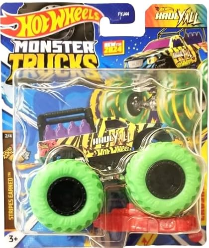 Hot Wheels Monster Trucks Haul Y'all Neu für 2024, inklusive Crushed Car von Hot Wheels
