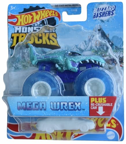 Hot Wheels Monster Trucks Mega Wrex, Blizzard Bashers Re-Crushable Car Hot Wheels Monster Trucks Mega Wrex, Blizzard Bashers Re-Crushable Car von Hot Wheels