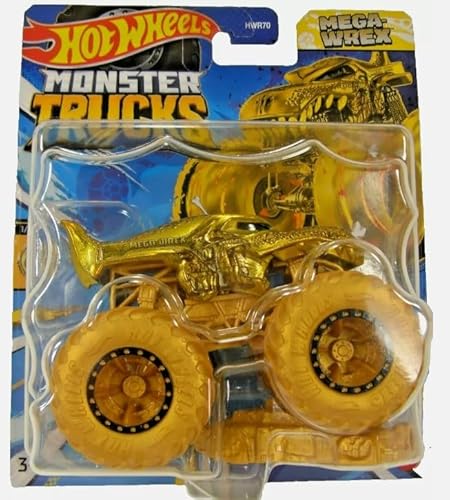 Hot Wheels Monster Trucks Neu für 2024 Maßstab 1:64 (Gold Mega Wrex 1/1) von Hot Wheels
