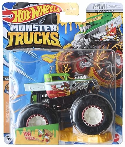 Hot Wheels Monster Trucks Pizza Co, Connect and Crash Snack Pack 4/6 von Hot Wheels