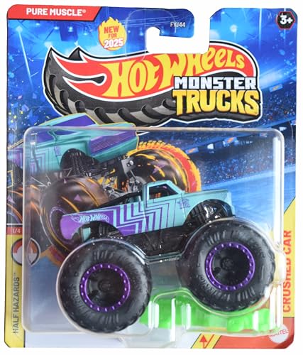Hot Wheels Monster Trucks Pure Muscle, Half Hazards 1/4 Includes Crushed Car von Hot Wheels