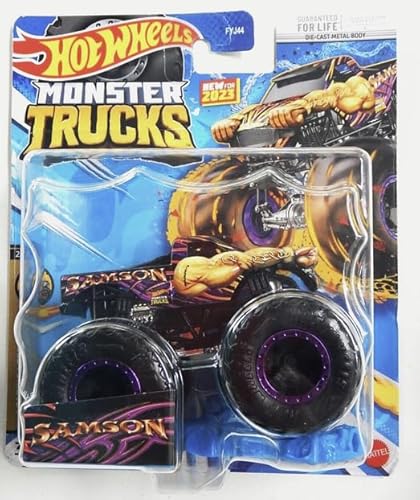 Hot Wheels Monster Trucks Samson Strong-Arm Slam, 2023 Connect and Crash (Lila) von Hot Wheels