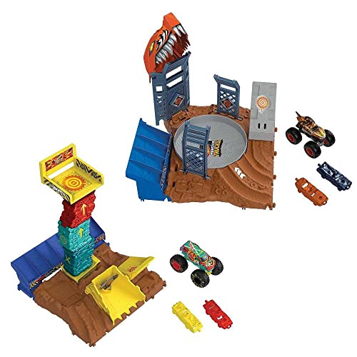 Hot Wheels Monster Trucks Spielzeugbahn Abrisssand Halbfinale Überraschung für Kinder ab 4 Jahren von Hot Wheels