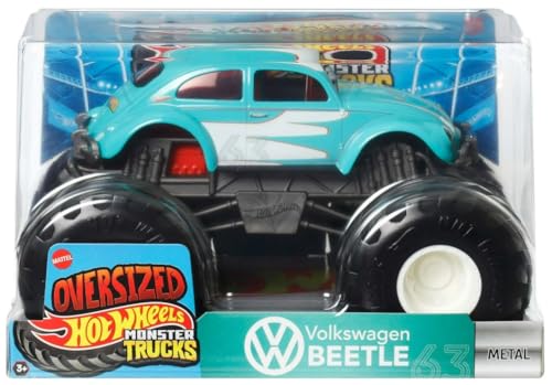 Hot Wheels Monster Trucks Spielzeugfahrzeug, VW Beetle, Maßstab 1:24, für Kinder ab 3 Jahren von Hot Wheels