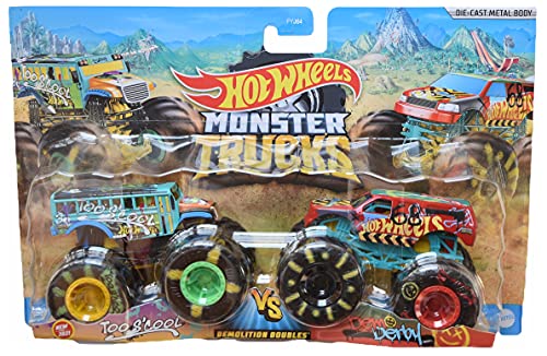 Hot Wheels Monster Trucks Too S'cool Vs Demo Derby, Demolition Double Maßstab 1:64 von Hot Wheels