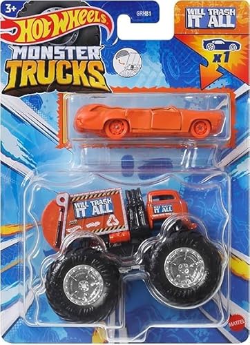 Hot Wheels Monster Trucks Will Trash it All + Bonus Car 2024 Diecast 1:64 Scale Toy von Hot Wheels