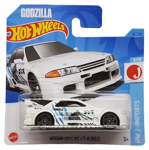 Hot Wheels - Nissan Skyline GT-R [R32] - HW J-Imports 5/10 - HKJ13 - Short Card - Godzilla - Weiss - Mattel 2023 von Hot Wheels