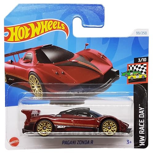 Hot Wheels - Pagani Zonda R - HW Race Day 3/10 - HTC78 - Short Card - Supersportwagen - dunkelrot - Mattel 2024-1:64 von Hot Wheels