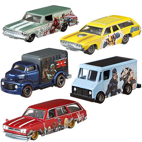 Hot Wheels Pop Culture X-Men Premium Auto Set | Cars Mattel, Fahrzeug:5er Set von Hot Wheels