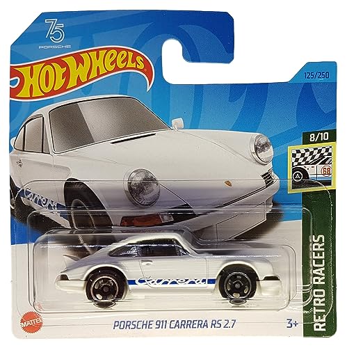 Hot Wheels - Porsche 911 Carrera RS 2.7 - Retro Racers 8/10 - HKG42 - Short Card - Weiss - Mattel 2023 von Hot Wheels