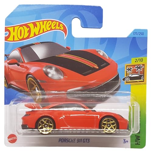 Hot Wheels - Porsche 911 GT3 - HW Exotics 2/10 - HKH97 - Short Card - Sportwagen - rot - Mattel 2023 von Hot Wheels
