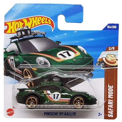 Hot Wheels - Porsche 911 Rallye - Safari Mode 2/5 - HYW87 - Short Card - dunkelgrün - Mattel 2025-1:64 von Hot Wheels