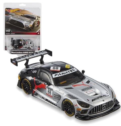 Hot Wheels Premium Mercedes-AMG GT3, Fahrzeug im Maßstab 1:43, offiziell lizenzierte Replikate für Erwachsene Sammler, Real-Riders-Reifen, Metall/Metall-Karosserie und -Fahrgestell, HMD44 Hot Wheels Premium Mercedes-AMG GT3, Fahrzeug im Maßstab 1:43, offiziell lizenzierte Replikate für Erwachsene Sammler, Real-Riders-Reifen, Metall/Metall-Karosserie und -Fahrgestell, HMD44 von Hot Wheels