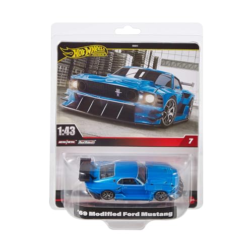 Hot Wheels Premium Ford Mustang, Fahrzeug im Maßstab 1:43, offiziell lizenzierte Replikate für erwachsene Sammler, Real-Riders-Reifen, Metall/Metall-Karosserie und -Fahrgestell, HWT04 Hot Wheels Premium Ford Mustang, Fahrzeug im Maßstab 1:43, offiziell lizenzierte Replikate für erwachsene Sammler, Real-Riders-Reifen, Metall/Metall-Karosserie und -Fahrgestell, HWT04 von Hot Wheels
