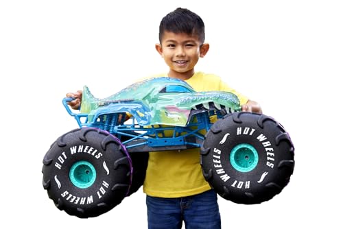 Hot Wheels RC Monster Trucks Mega-Wrex im Maßstab 1:6, extragroßer Ferngesteuerter Spielzeug-Truck, mehr als 60 cm lang, HPK28 von Hot Wheels