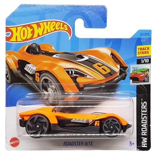 Hot Wheels - Roadster Bite - HW Roadsters 1/10 - HKH36 - Short Card - Track Stars - orange - Mattel 2023-1:64 von Hot Wheels