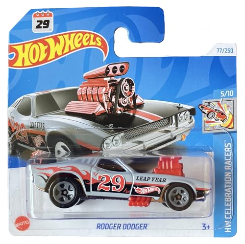 Hot Wheels - Rodger Dodger - HW Celebration Racers 5/10 - HRY99 - Short Card - grau - Mattel 2024 - 1:64 von Hot Wheels