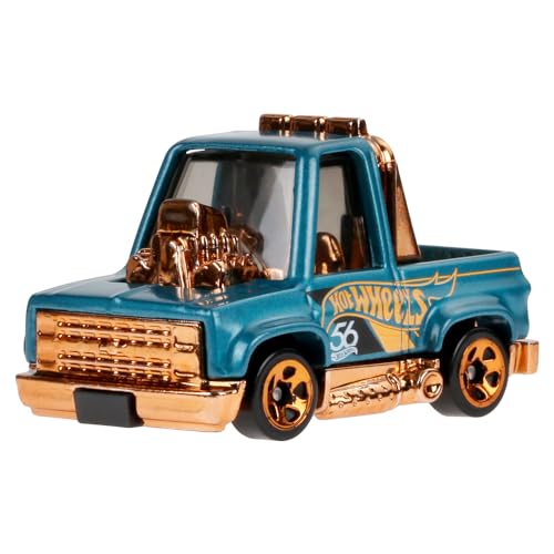 Hot Wheels Sammlerstück Die-Cast Vehicle - Toon'd '83 Chevy Silverado Pickup Truck - Blaugrün und Gold - HDH54-1/6 von Hot Wheels