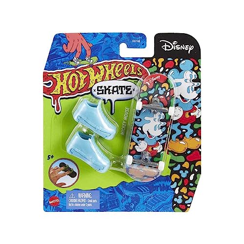 Hot Wheels Skate Fingerskate Disney – HNG36 – Pack 1 Finger-Skateboard Mickey Mouse + 1 Paar Sneaker, Blau von Hot Wheels