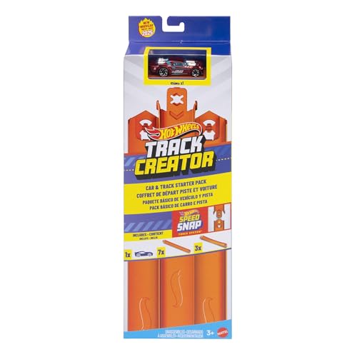 Hot Wheels Spielzeugauto-Trackset, Track Creator Starterset mit Die-Cast-Fahrzeug im Maßstab 1:64, ca. 3 Meter Track-Schnellstecksystem und geformte Tracks mit Zwei Adaptern,JDW43 Hot Wheels Spielzeugauto-Trackset, Track Creator Starterset mit Die-Cast-Fahrzeug im Maßstab 1:64, ca. 3 Meter Track-Schnellstecksystem und geformte Tracks mit Zwei Adaptern,JDW43 von Hot Wheels