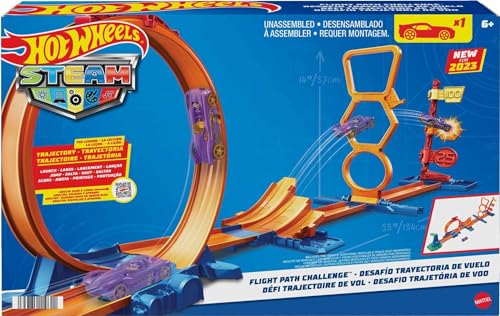 Hot Wheels Spielzeugautobahn-Set mit 1:64 Fahrzeug, STEAM Flight Path Challenge Spielset, Lernen Sie die Grundphysik der Flugbahn, Track Storage Hot Wheels Spielzeugautobahn-Set mit 1:64 Fahrzeug, STEAM Flight Path Challenge Spielset, Lernen Sie die Grundphysik der Flugbahn, Track Storage von Hot Wheels
