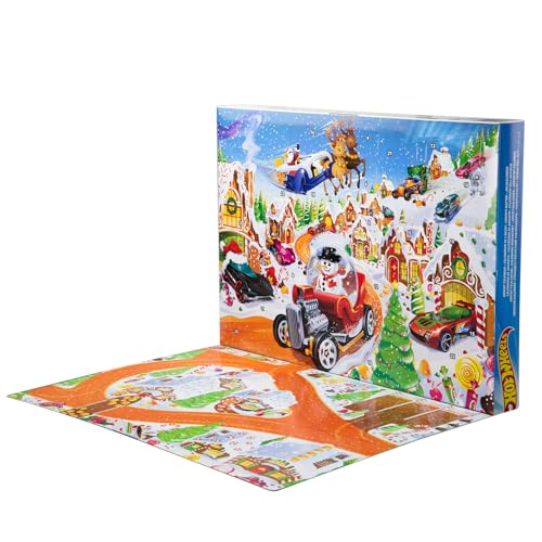 Hot Wheels Spielzeugautos und Spielset, Adventskalender 2025 mit 10 Fahrzeugen im Maßstab 1:64, 10 Clips zum Befestigen und 14 winterlichen Zubehörteilen, JCB47 Hot Wheels Spielzeugautos und Spielset, Adventskalender 2025 mit 10 Fahrzeugen im Maßstab 1:64, 10 Clips zum Befestigen und 14 winterlichen Zubehörteilen, JCB47 von Hot Wheels