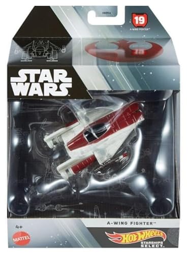 Hot Wheels Star Wars Starships Select A-Wing # 19, Maßstab 1:50, Premium Druckguss-Fahrzeug von Hot Wheels