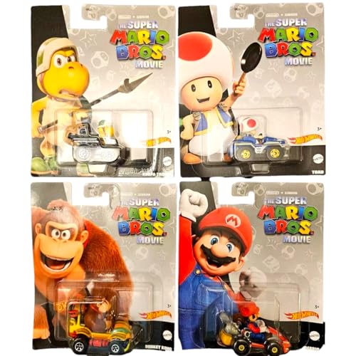 Hot Wheels Super Mario Bros Movie Character Cars Collectible Die-Cast Vehicles Set of 4 Mario Toad Koopa Donkey Kong Hot Wheels Super Mario Bros Movie Character Cars Collectible Die-Cast Vehicles Set of 4 Mario Toad Koopa Donkey Kong von Hot Wheels