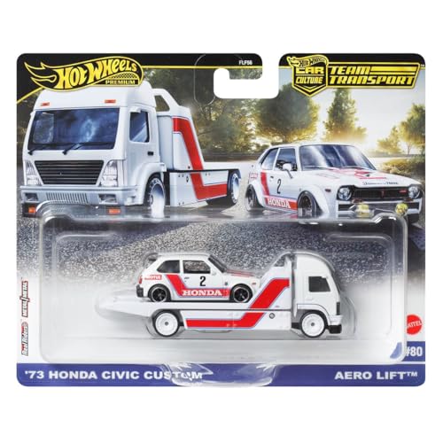 Hot Wheels Team Transport '73 Honda Civic Custom Aero Lift #80, Modell im Maßstab 1:64 Hot Wheels Team Transport '73 Honda Civic Custom Aero Lift #80, Modell im Maßstab 1:64 von Hot Wheels