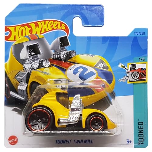 Hot Wheels - Tooned Twin Mill - Tooned 1/5 - HKJ84 - Short Card - gelb - Mattel 2023 - 1:64 von Hot Wheels