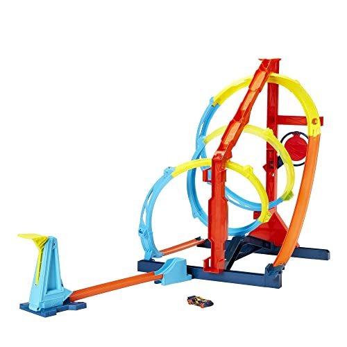 Hot Wheels HDX79 - Track Builder Unlimited Looping-Twister Set, innovativer Looping-Spielspaß, 2 Spielmöglichkeiten, enthält 1 Hot Wheels Fahrzeug, Geschenk für Kinder ab 6 Jahren von Hot Wheels