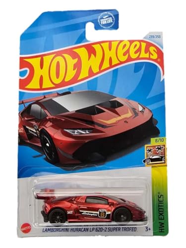 Hot Wheels Treasure Hunt Lamborghini Huracan LP 620-2 Super Trofeo, HW Exotics Series 8/10, Red Die-Cast Car, 2021 Collection von Hot Wheels