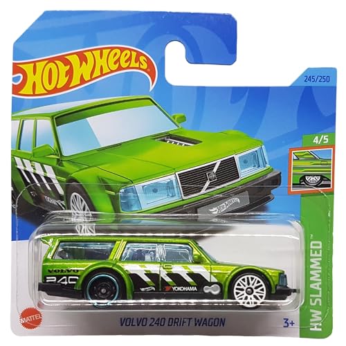 Hot Wheels - Volvo 240 Drift Wagon - HW Slammed 4/5 - HKJ07 - Short Card - Yokohama - grün metallic - Mattel 2023 von Hot Wheels