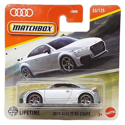 Matchbox - 2019 Audi TT RS Coupé - MBX Road Trip 53/125 - JBR61 - Short Card - Silber metallic - Superfast Lesney - Mattel 20255-1:64 von Hot Wheels