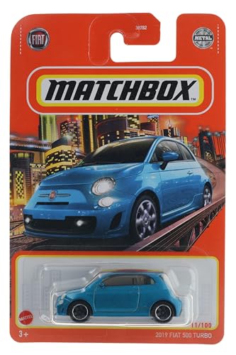 Matchbox 2022-2019 Fiat 500 Turbo [Blau] 11/100 von Hot Wheels
