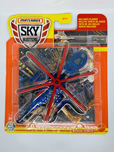 Matchbox 2022 - Sky Busters - Blade Force - Blau W/Sterne - 33/33 - Hubschrauber von Hot Wheels
