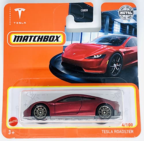 Matchbox 2022 - Tesla Roadster - Rot - 4/100 - Kurze Karte von Hot Wheels