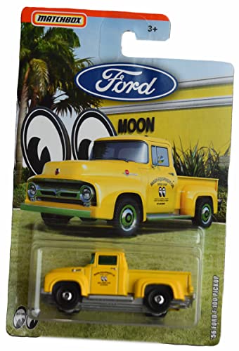 Hot Wheels Matchbox '56 Ford F-100 Pickup Truck fr Kinder, Gelb, Mastab 1:64, Tragbar, Klassische Autos, 36+ Monate von Hot Wheels