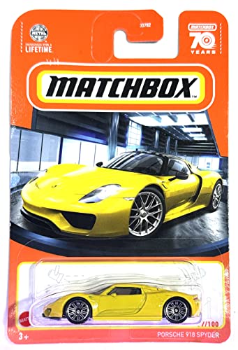 Matchbox - Porsche 918 Spyder - Gelb - Matchbox 70 Jahre - 2023 - Mint/NrMint - Versand in einer korrekt dimensionierten Box von Hot Wheels