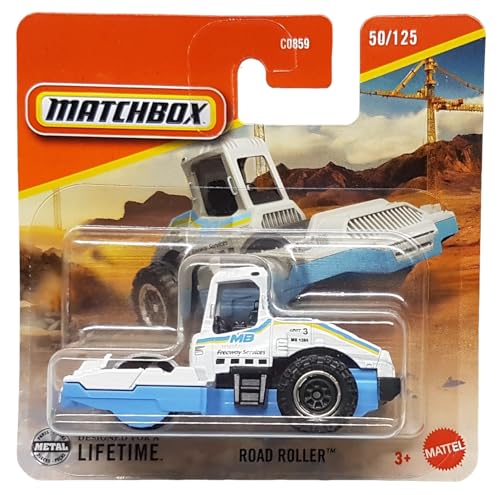Matchbox - Road Roller - MBX Construction 50/125 - JBT19 - Short Card - Baustellenfahrzeug - Straßenwalze - Superfast Lesney - Mattel 2025-1:64 von Hot Wheels