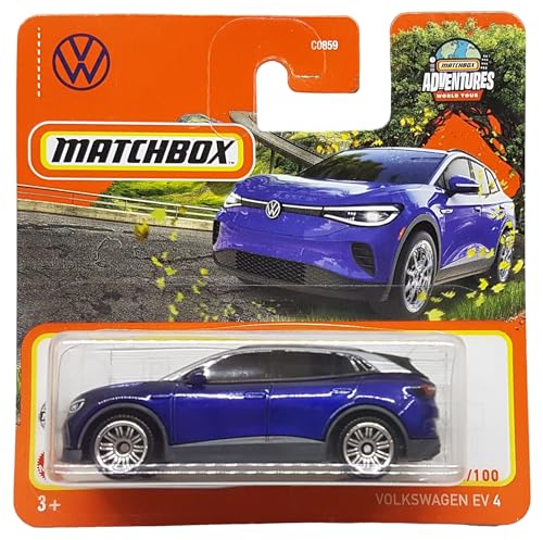 Matchbox - Volkswagen EV 4 - MBX Highway 44/100 - HFR31 - Short Card - Adventures World Tour - Superfast Lesney - Mattel 2022-1:64 von Hot Wheels