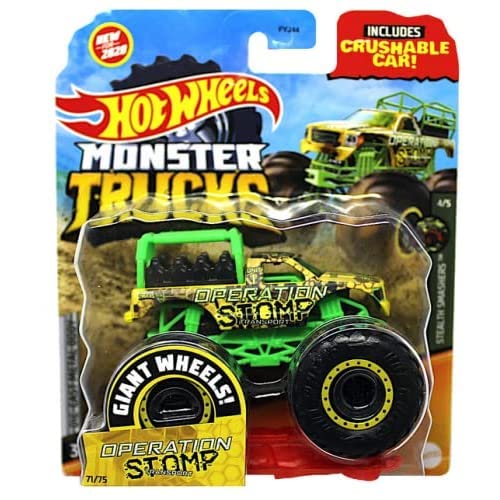 Monster Trucks Operation Stomp Riding Truck with Crushable Car 71/75 (1:64 Scale Diecast) von Hot Wheels Monster Trucks