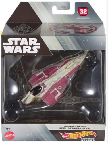 Star Wars Starships Select OBI-Wan Kenobis Jedi Starfighter #32, Maßstab 1:50, Premium-Druckguss-Fahrzeug von Hot Wheels